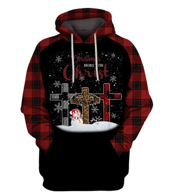 Christmas Begins With Christ Hoodie – designfullprintus