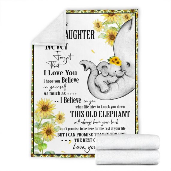 Grandma to grand daughter Elephant Sunflower Blanket-604afa3dd0b75