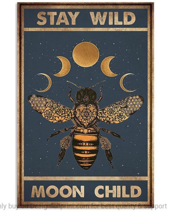 Stay Wild Moon Child Bee Canvas HG-604b122dd18e3