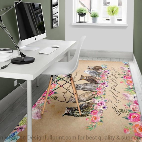 Owls And Flowers God Says You Are Rectangular Rug-604b127b31d65