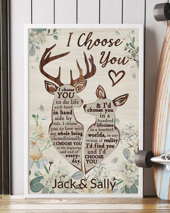 Personalized Deer I Choose You Poster HG first valentine gift for boyfriend And Girlfriend valentine's day poster-604b11fdbaed2