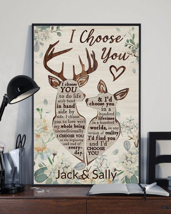 Personalized Deer I Choose You Poster HG first valentine gift for boyfriend And Girlfriend valentine's day poster-604b11fdbda98