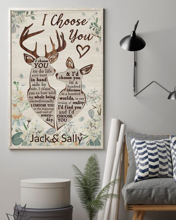 Personalized Deer I Choose You Poster HG first valentine gift for boyfriend And Girlfriend valentine's day poster-604b11fdbe7fc