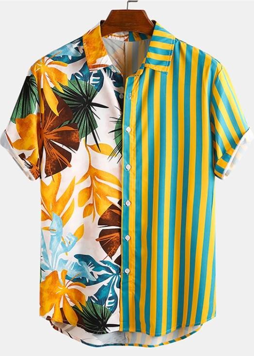 Striped Hawaiian Shirt LH Aloha Shirt Hawaiian Outfit For Men Hawaiian ...