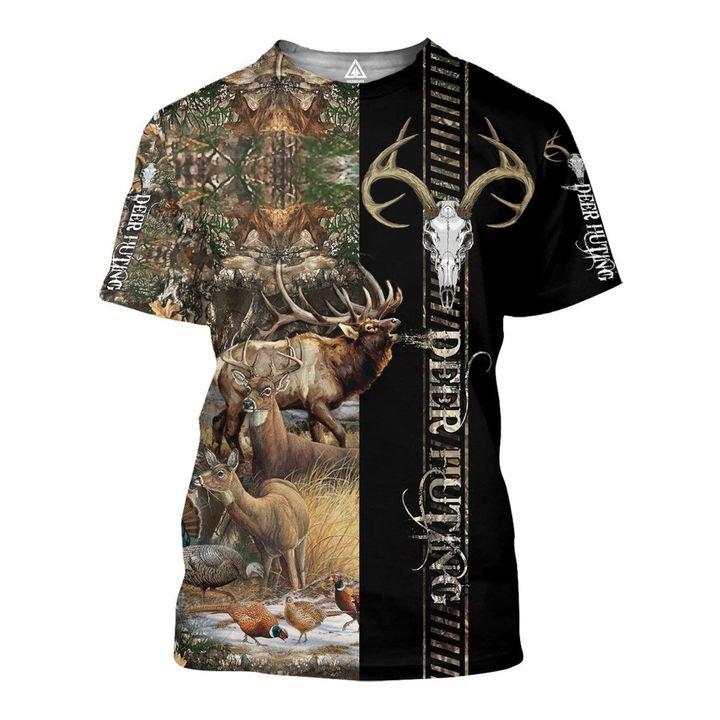 Deer Hunting Black Hoodie, Zip Up & T-shirt LN – designfullprintus